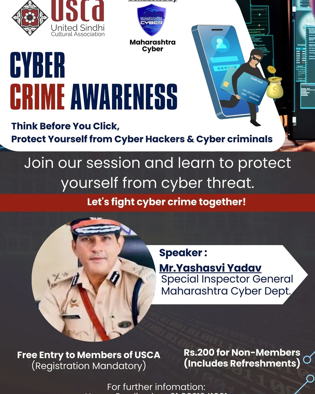 USCA Hosts Exclusive Cyber Security Awareness Workshop in Collaboration with Maharashtra Cyber Department.